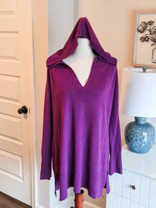 Purple Hooded Sweater XL