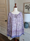 Purple Blue White Print Top XL