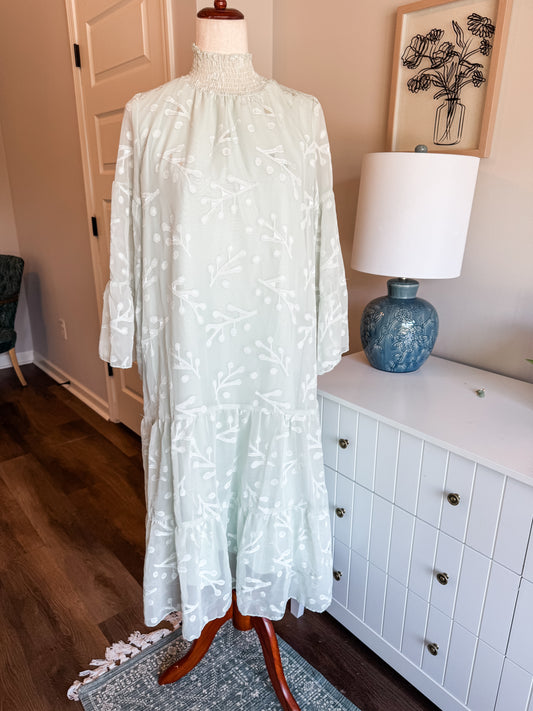 Green Embossed Dress M