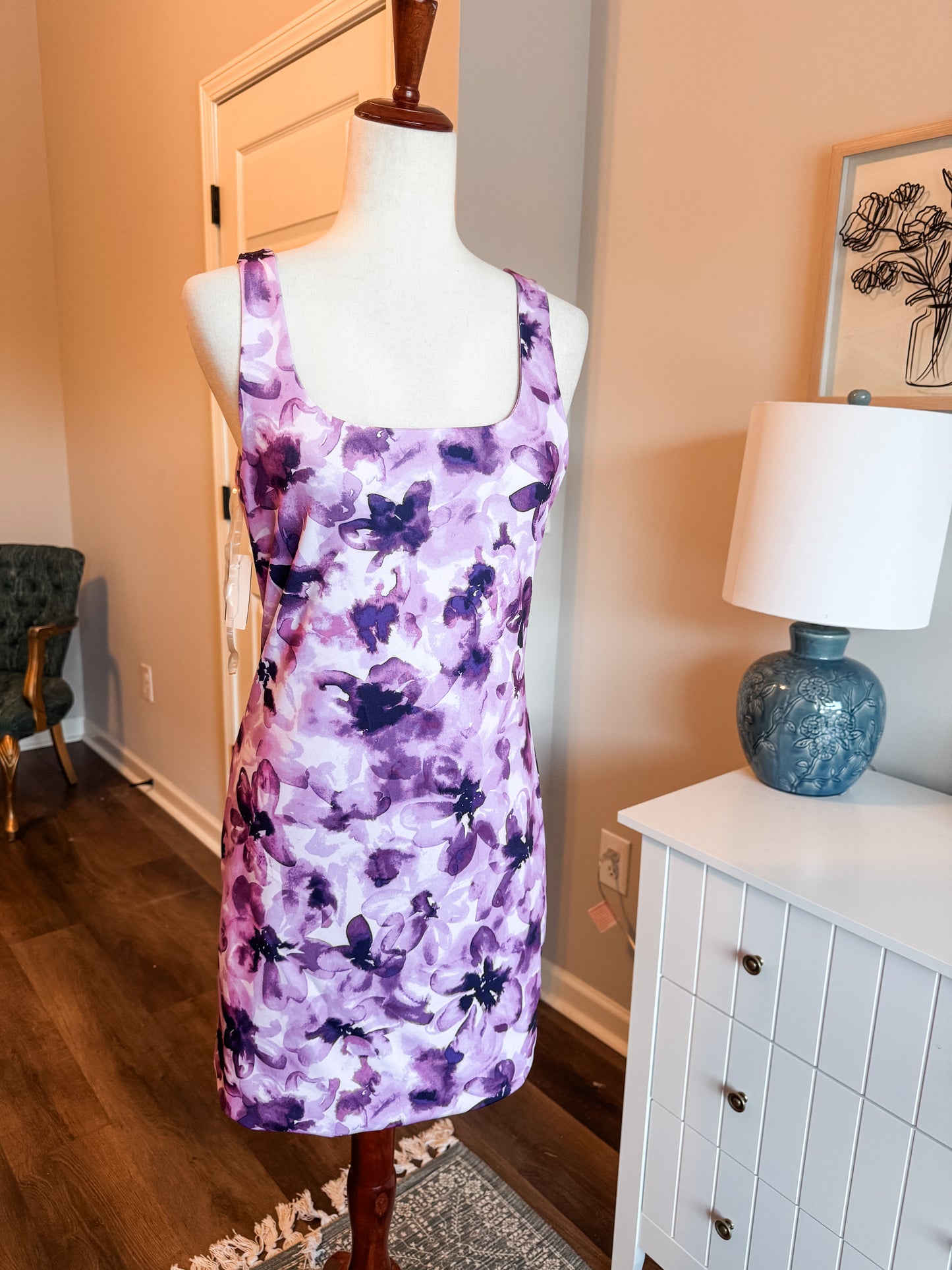 Purple Floral Dress M/L