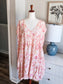 Peach Print Dress XXXL