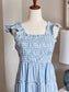 NEW Blue White Smocked Dress