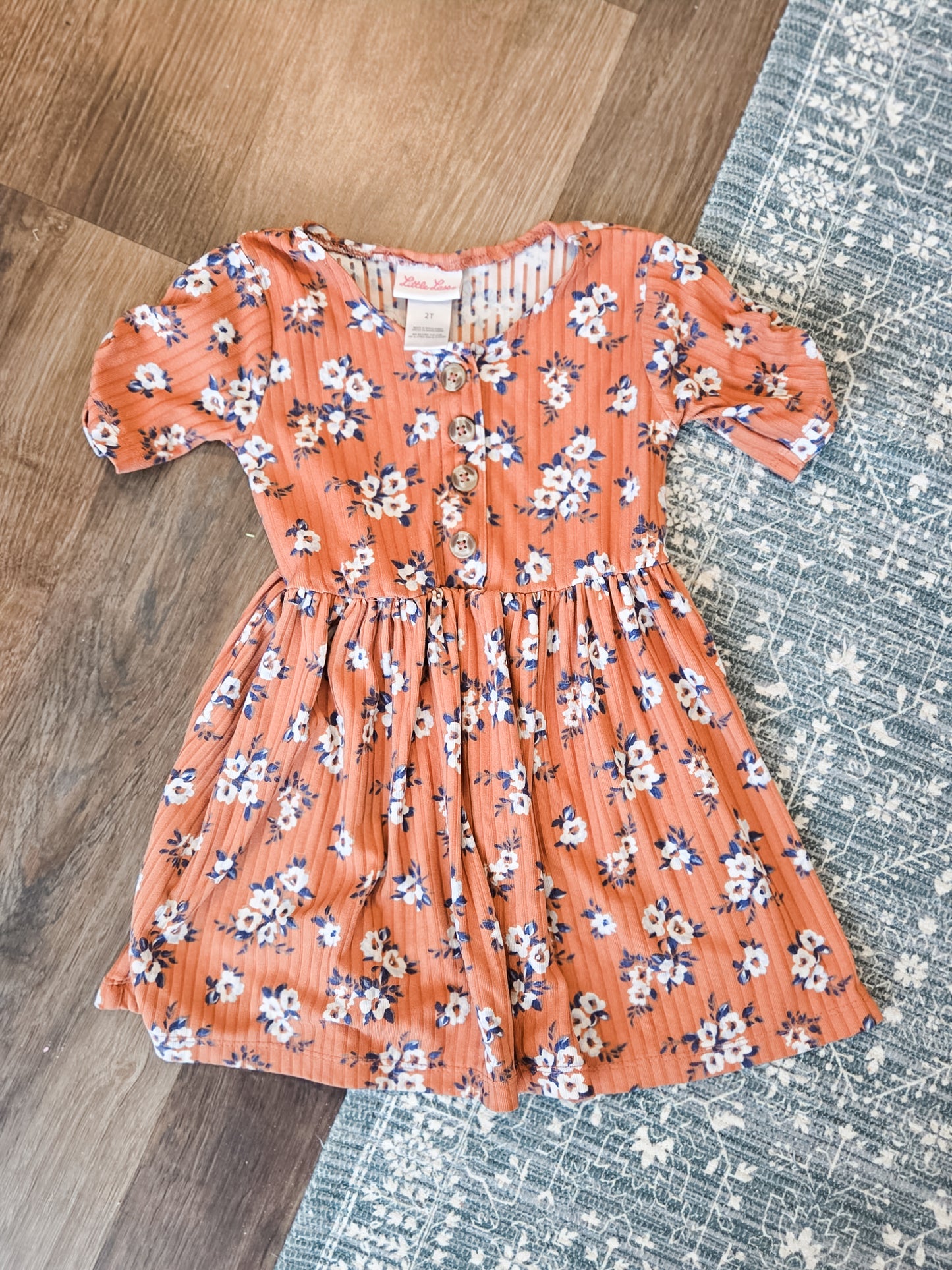 Rust Floral Dress 2T