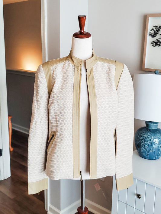 Tan Textured Blazer Jacket 12