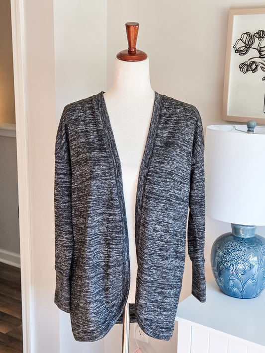 Black Heathered Cardigan S