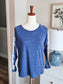Navy Lace Sleeve Top M/L