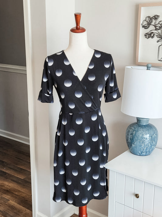 Black White Print Dress XS