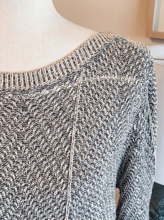 Gray Cotton Sweater L