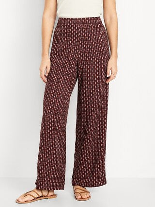 Brown Print Pants L Tall