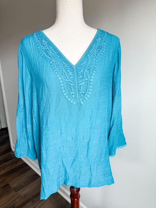 NWT Blue Top L