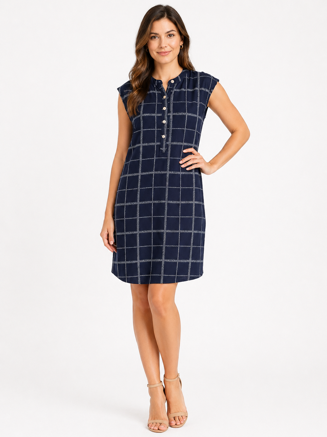 Navy Plaid Dress 6