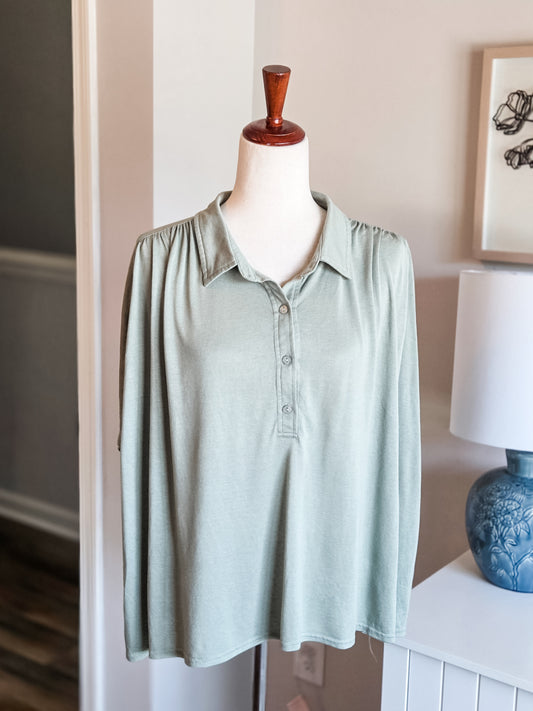 Green Oversized Top L