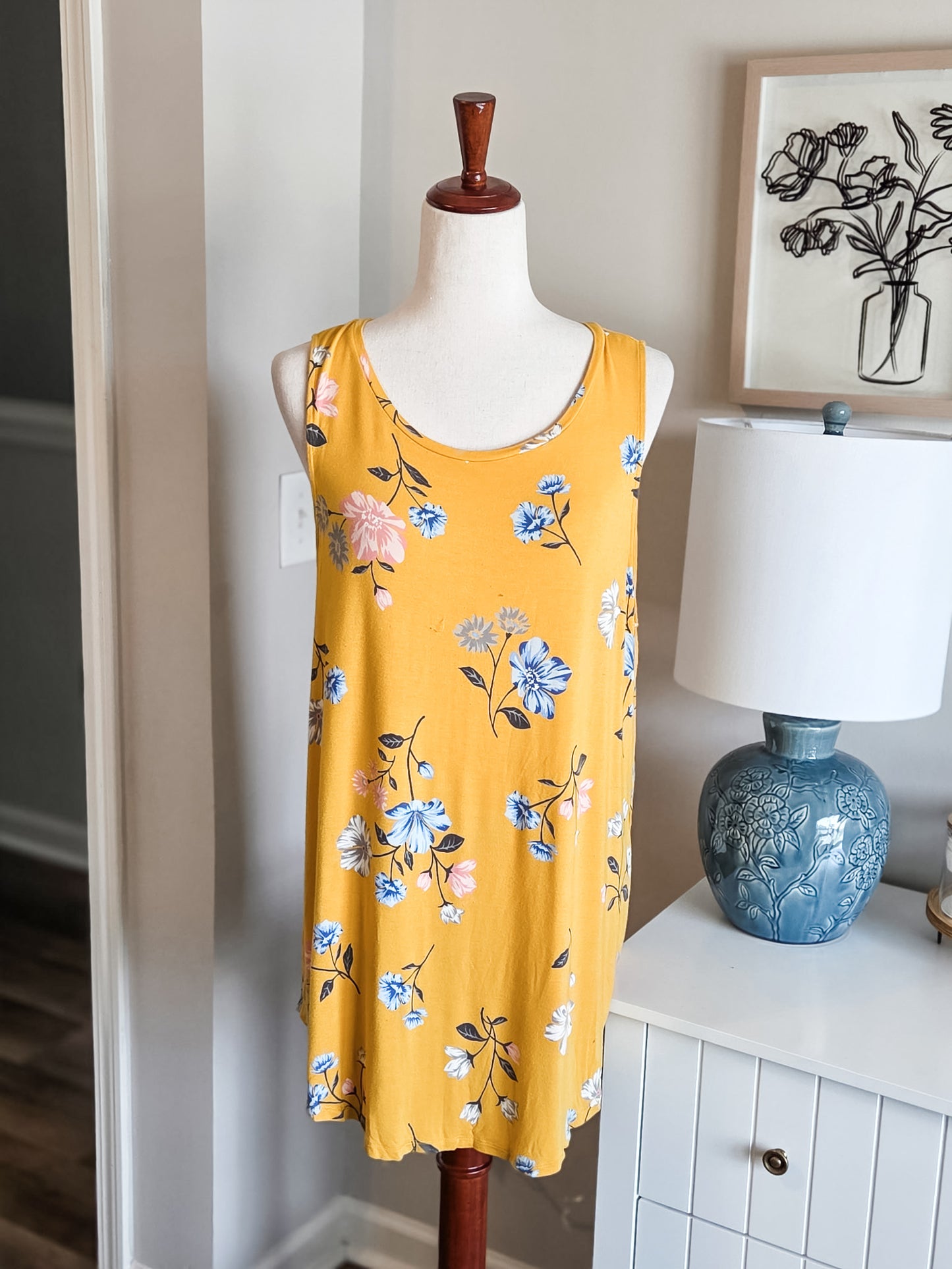 Yellow Floral Tank XL
