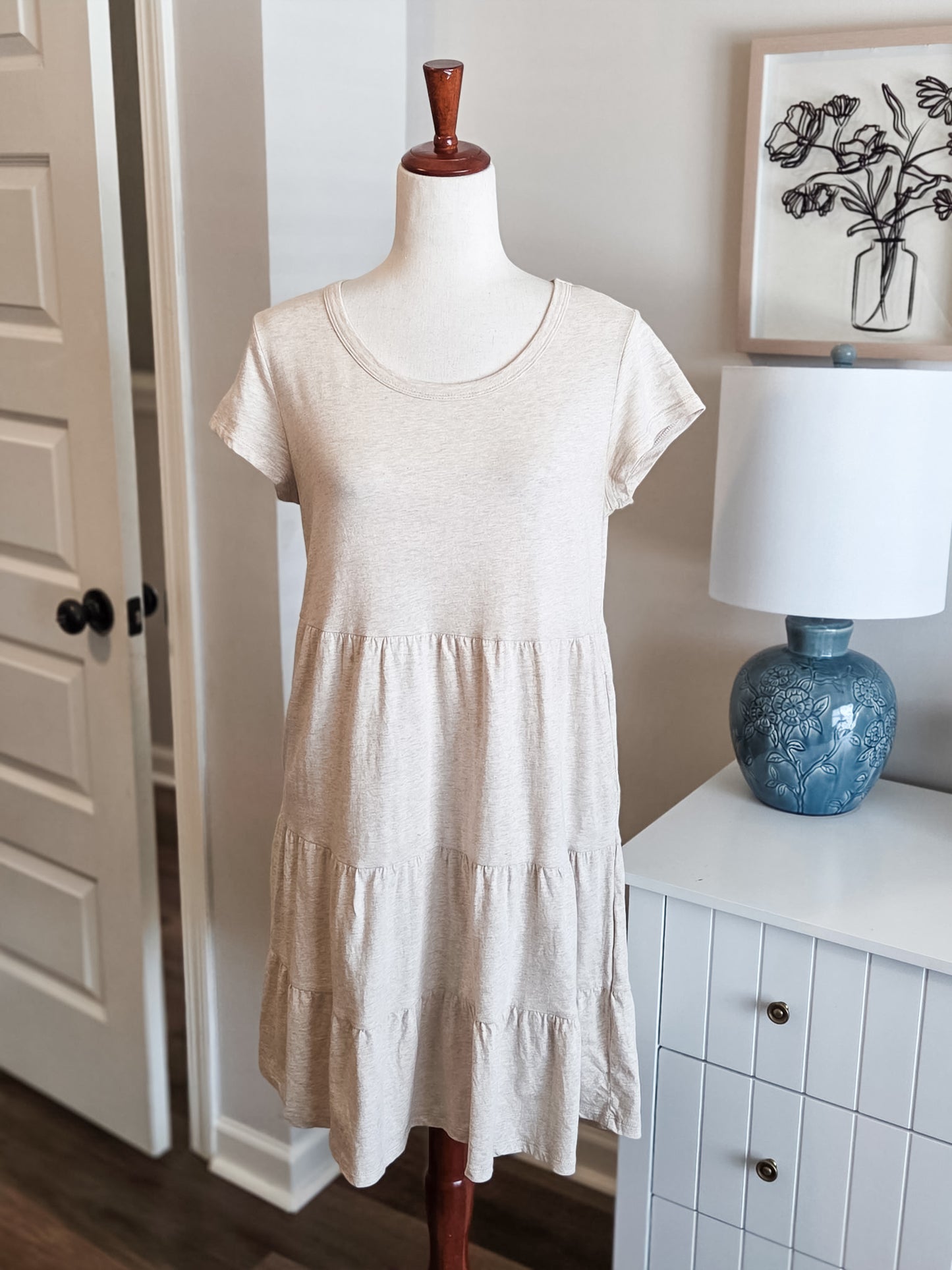 Tan Cotton Dress XS