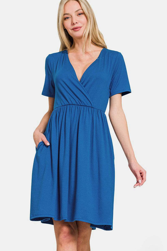 NEW Blue V Neck Dress