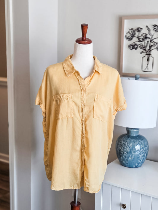 Mustard Button Down XL