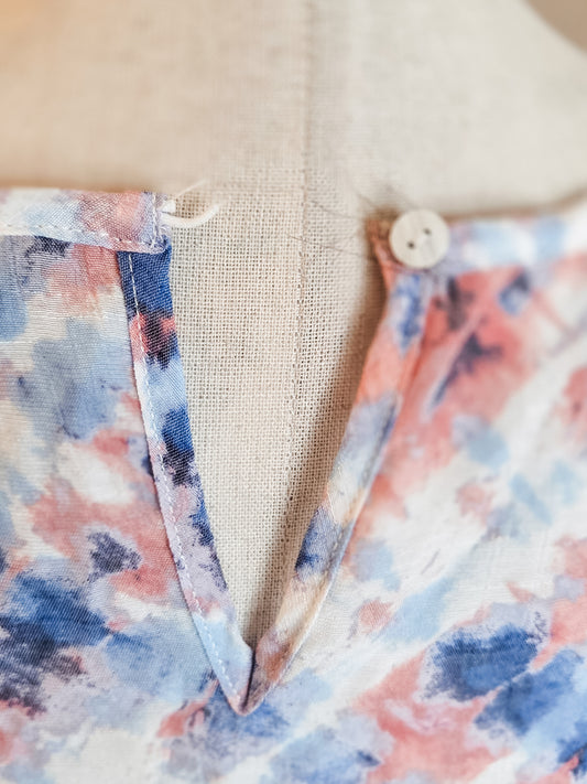Blue Pink Tie Dye Blouse L