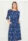 Navy Floral Dress :: Plus