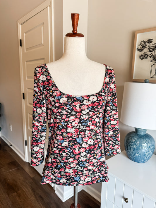 Multi Color Floral Top L