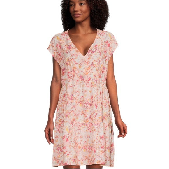 Peach Print Dress XXXL