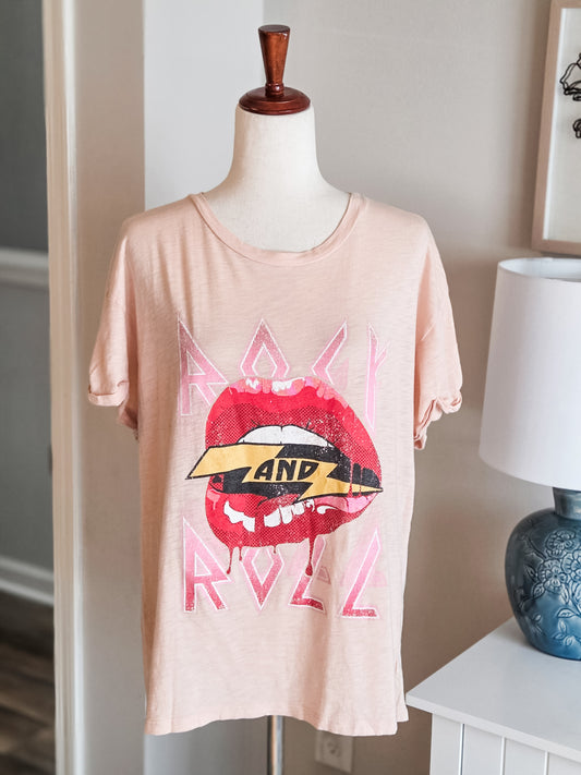 Pink “Rock and Roll” Tee S