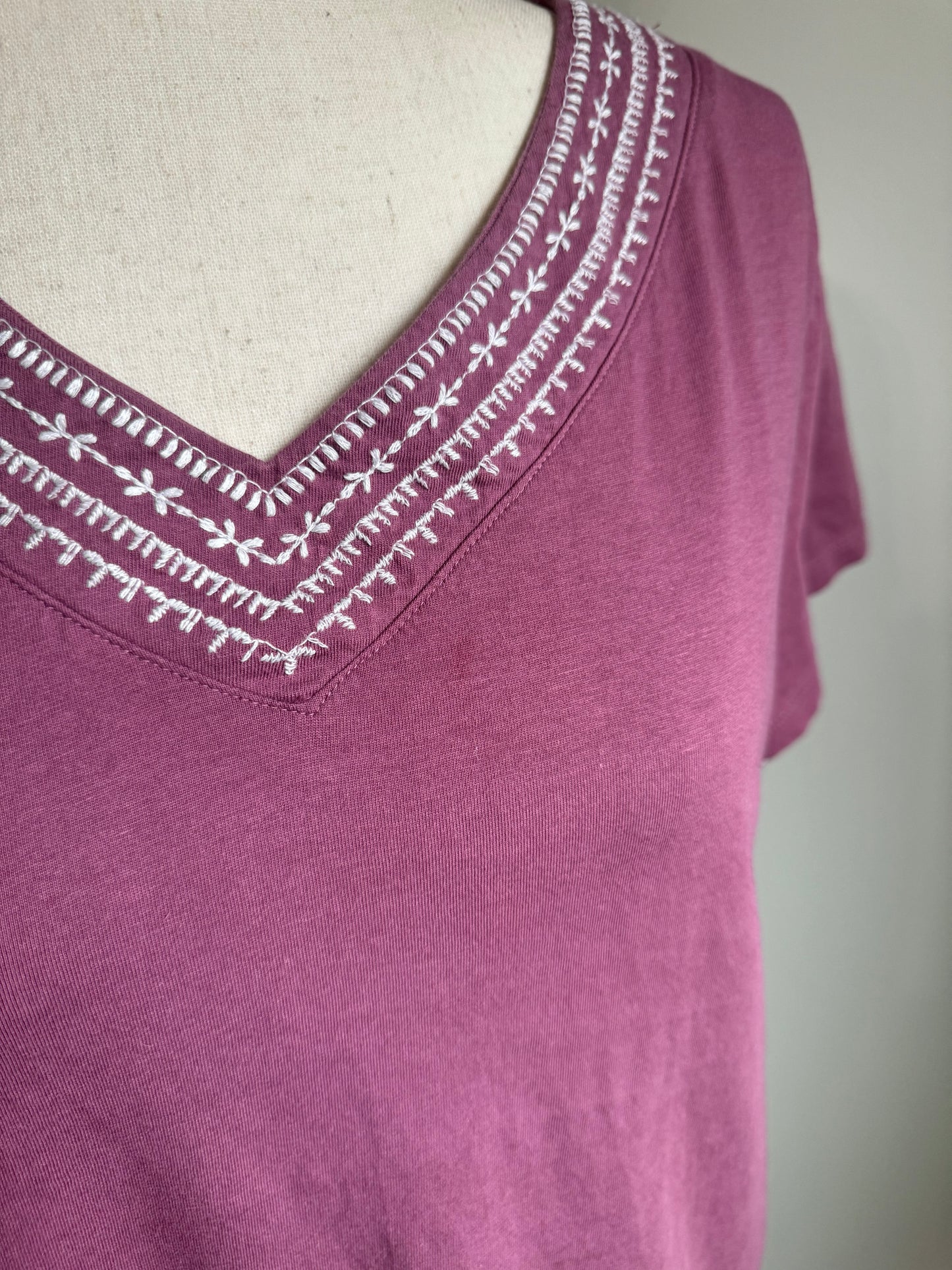 Purple Embroidered Top M