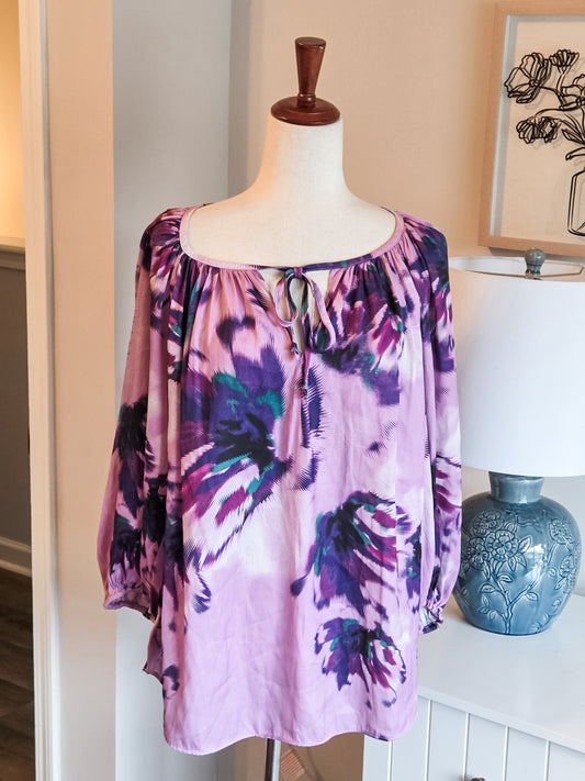 Purple Floral Top 0X
