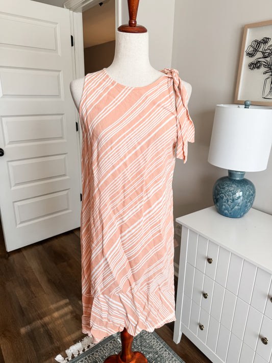 Peach Striped Dress L