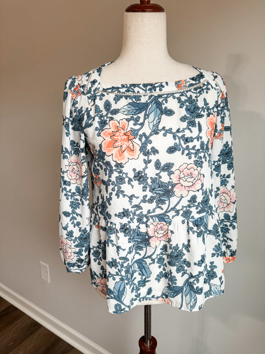 White Floral Top XSP