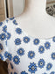 NWT White Blue Floral Top XS