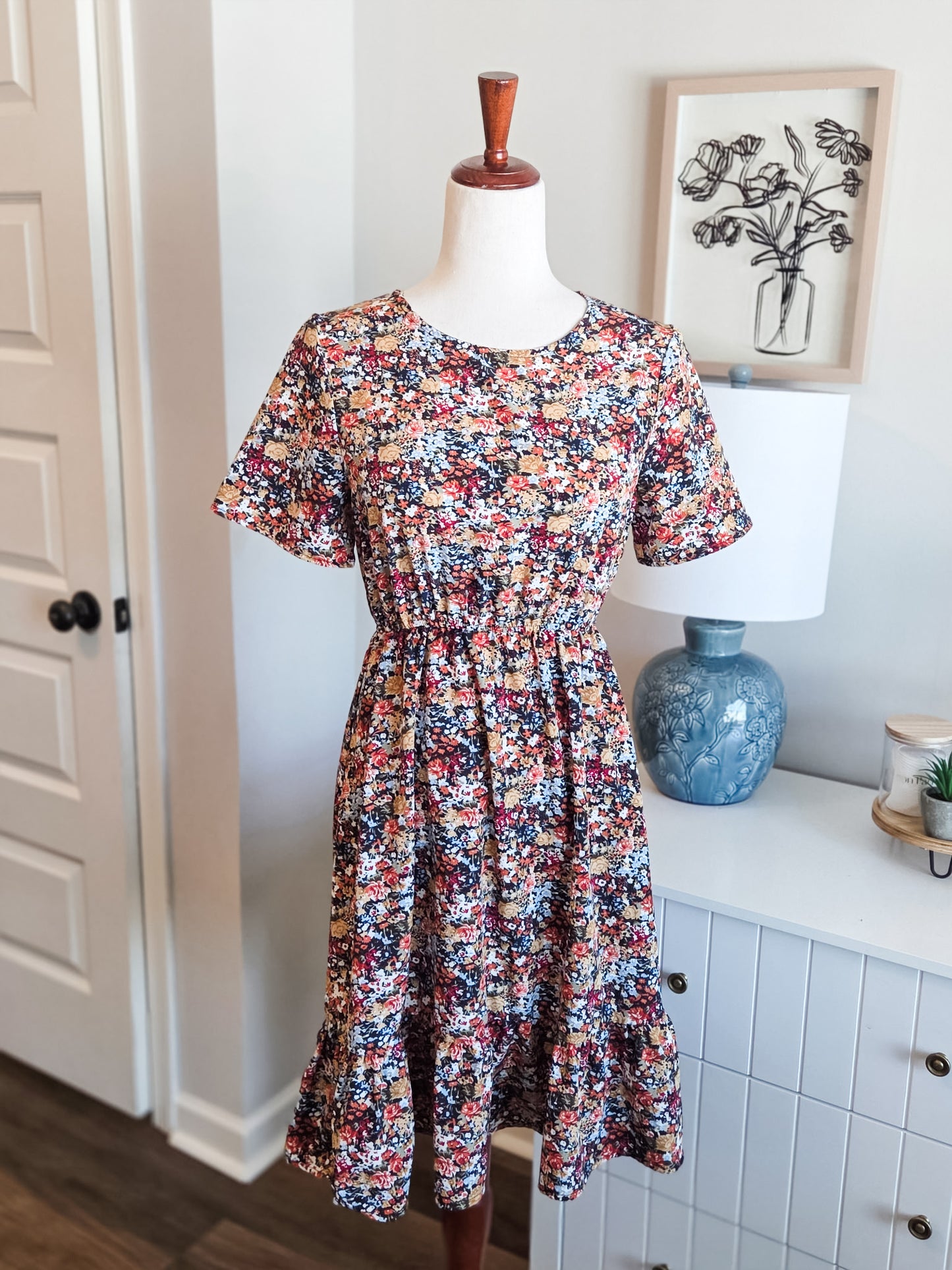 Black Floral Dress XS/S