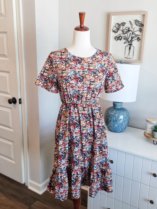 Black Floral Dress XS/S