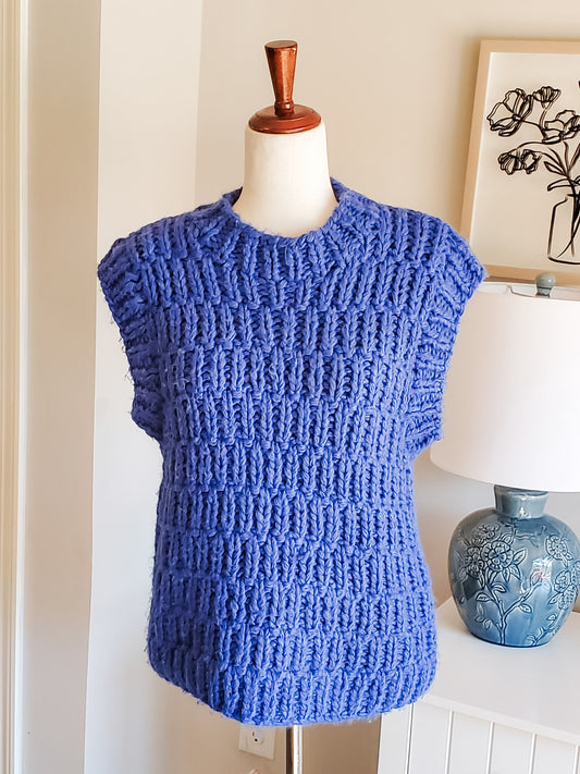 Blue Short Sleeve Sweater S