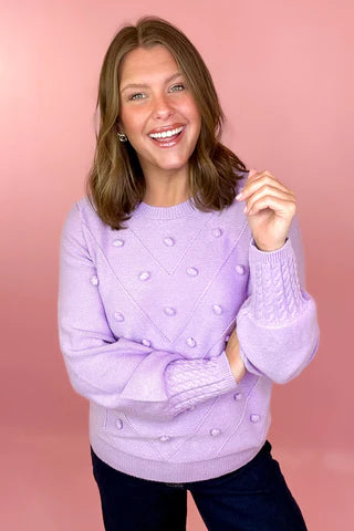 NEW Textured Sweater :: Lavender+Sky Blue