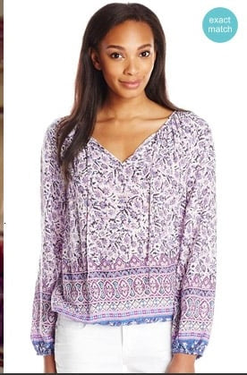Purple Blue White Print Top XL