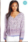 Purple Blue White Print Top XL