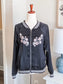 Black Lightweight Embroidered Jacket M