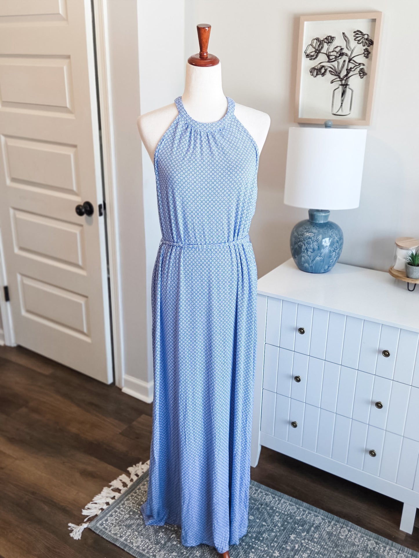 Blue Print Maxi Dress L