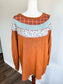 Rust Top with Multi Print Trim L