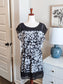 Black Gray Floral Dress S