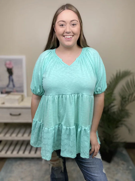 Turquoise Tiered Top L