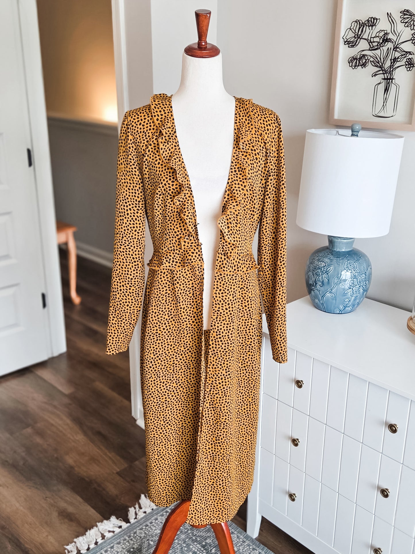 Mustard Black Print Duster M