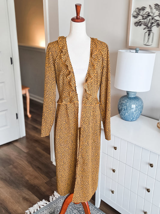 Mustard Black Print Duster M