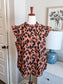 Brown Black Print Top L
