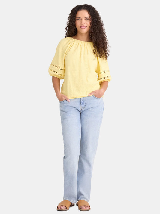 Yellow Textured Top XL