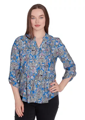 Blue Print Button Up 3X