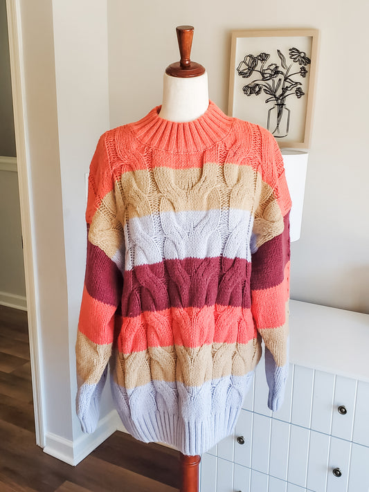 NEW Striped Sweater 1X