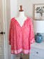 Red White Print Top 1X