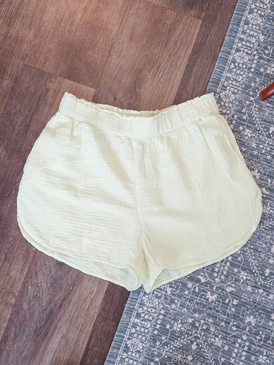 Lime Green Cotton Shorts M