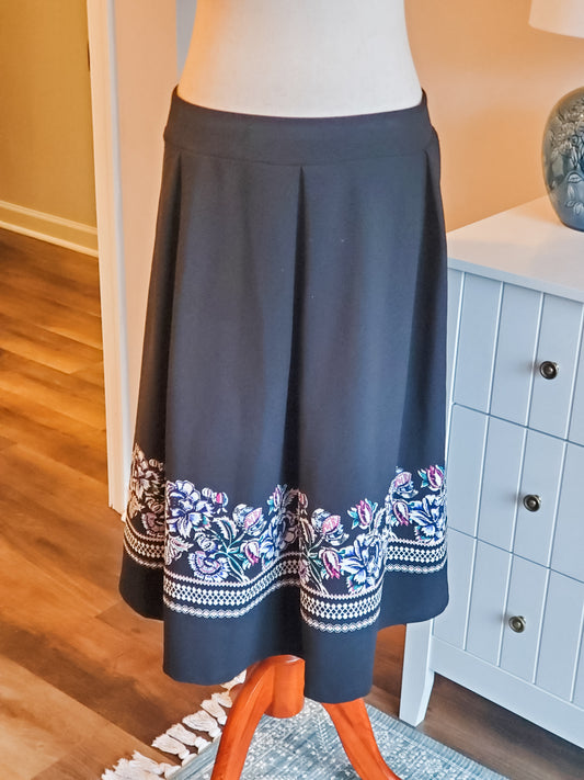 Black Skirt with Floral Hem 18/20W